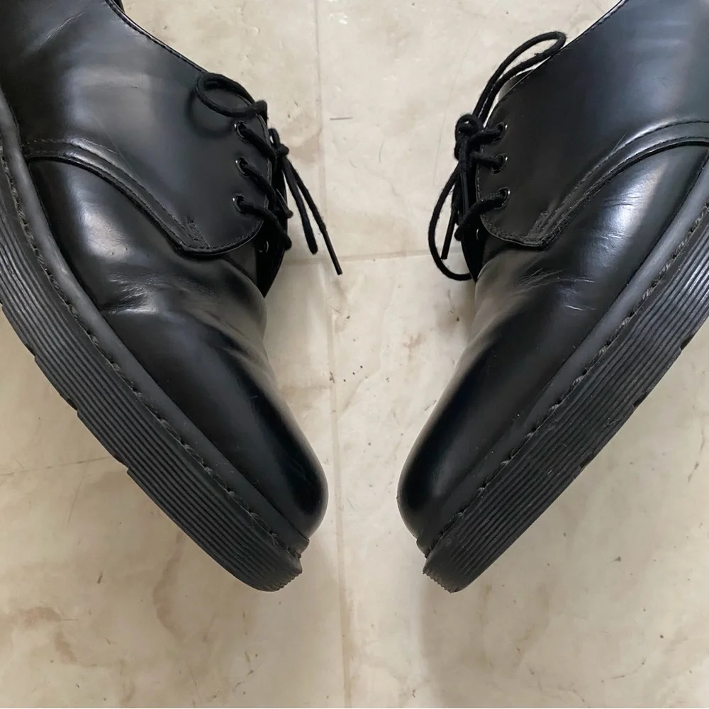 $160 Dr. Martens 1461 Mono Black Smooth Leather Lace-up Men's Oxford Derby Sz 9
